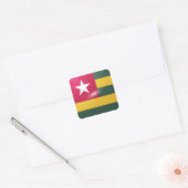 Togo-Hochglanzflagge Quadratischer Aufkleber (Umschlag)