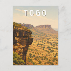Togo Illustration Reise Kunst Vintage Postkarte