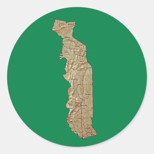 Togo-Kartenaufkleber Runder Aufkleber (Vorderseite)