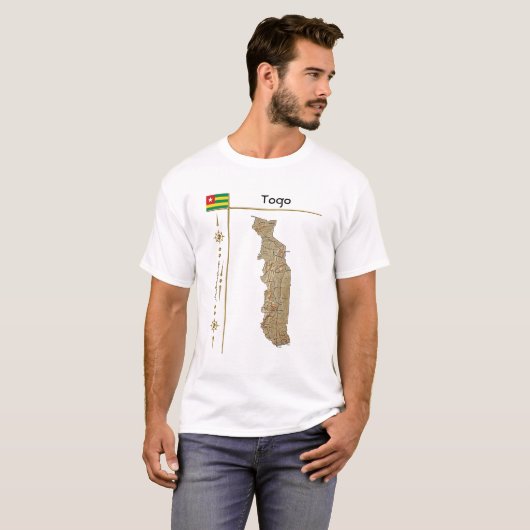 Togo Map + Flag + T - Shirt (Vorne ganz)
