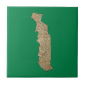 Togo Map Tile Fliese (Vorderseite)