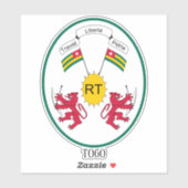 Togo National Emblem Patriotic Aufkleber (Blatt)