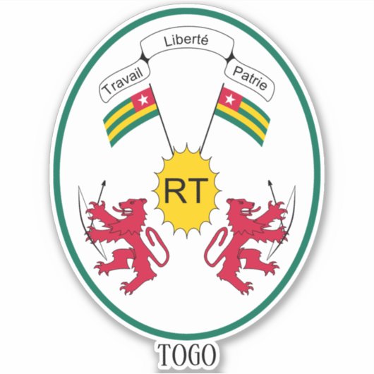 Togo National Emblem Patriotic Aufkleber (Vorderseite)