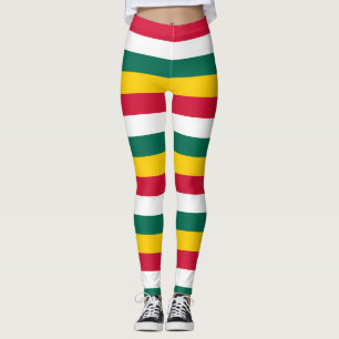 Togo National Flag Colors Horizontal gestreift Leggings