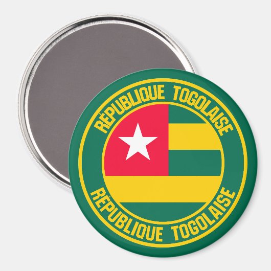 Togo Round Emblem Magnet (Vorderseite/Rückseite)