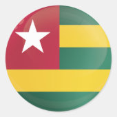 Togo Round Icon Flag Runder Aufkleber (Vorderseite)