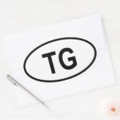 Togo "TG" Ovaler Aufkleber (Umschlag)