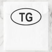 Togo "TG" Ovaler Aufkleber (Tasche)