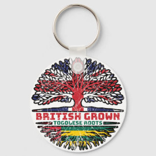 Togo Togolese British UK Tree Roots Flag Schlüsselanhänger