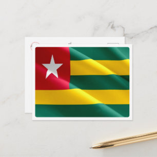 Togo - Waving Flag - Postkarte