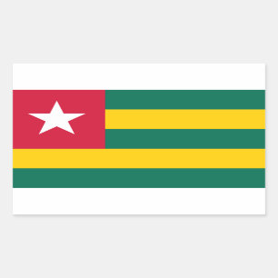 togoische Flagge, Flagge Togo Rechteckiger Aufkleber