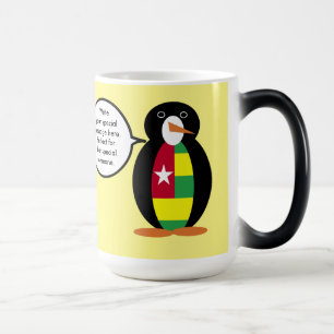 Togolesische Flagge Sprechende Frau Penguin Person Verwandlungstasse
