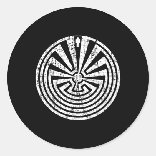 Tohono O'Odham im Maze Runder Aufkleber (Vorderseite)