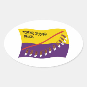 Tohono-O'odham-Nation-Flaggenaufkleber Ovaler Aufkleber