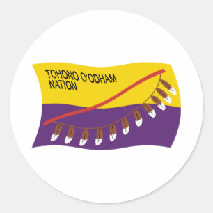 Tohono-O'odham-Nation-Flaggenaufkleber Runder Aufkleber