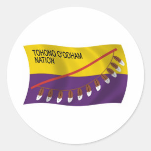 Tohono-O'odham-Nation-Flaggenaufkleber Runder Aufkleber