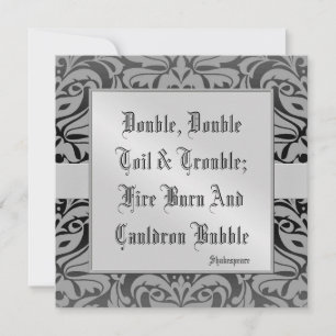 Toil & Trouble Halloween Holiday Silver Einladung