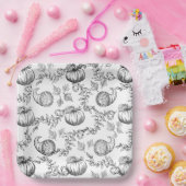 Toile Black Pumpkin 9 in. Platine Pappteller (Party)