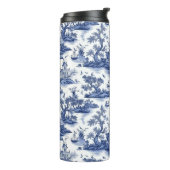 Toile (blaue Weide) Design Thermosbecher (Nach links gedreht)