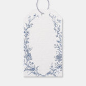 Toile Blue Bow Floral Wedding Willkommen Geschenkanhänger (Rückseite)