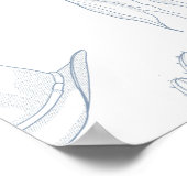 Toile Blue Cowboy Begrüßung Babydusche Poster (Ecke)