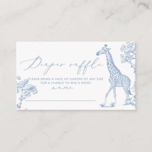 Toile Blue whimsical Safari Diaper Begleitkarte (Vorderseite)