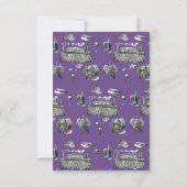 Toile & Calligrafy Wedding Directions Card RSVP Karte (Rückseite)