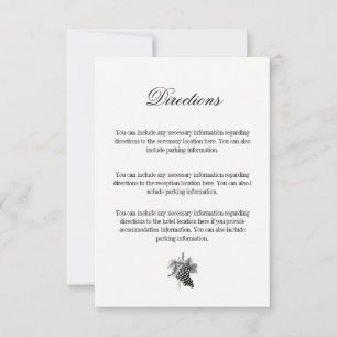 Toile & Calligrafy Wedding Directions Card RSVP Karte