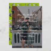 Toile & Calligraphie Save the Date Fotokarte (Vorne/Hinten)