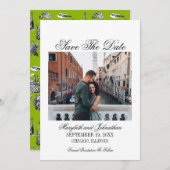 Toile & Calligraphie Save the Date Fotokarte (Vorne/Hinten)