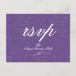 Toile & Calligraphy Editable Wedding RSVP Postcard Feiertagspostkarte