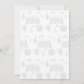 Toile & Calligraphy Wedding Foto Danke Karte (Rückseite)