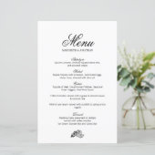 Toile & Calligraphy Wedding Menu (Stehend Vorderseite)