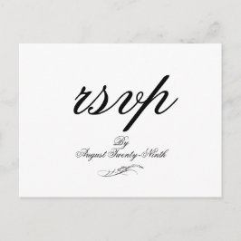 Toile & Calligraphy Wedding RSVP Postcard Feiertagspostkarte