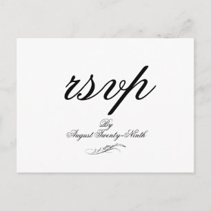 Toile & Calligraphy Wedding RSVP Postcard Feiertagspostkarte