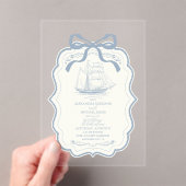 Toile Chic Nautical Bow Wedding Acryleinladungen (Insitu (Handheld))