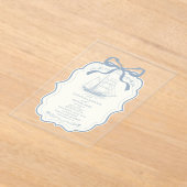 Toile Chic Nautical Bow Wedding Acryleinladungen (Ablage )