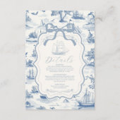 Toile Chic Nautical Bow Wedding Begleitkarte (Vorderseite)