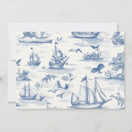 Toile Chic Nautical Bow Wedding Einladung (Rückseite)