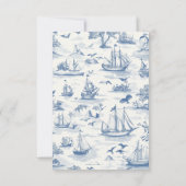 Toile Chic Nautical Bow Wedding RSVP Karte (Rückseite)