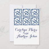 Toile China Delfts blauen und weißen Vögel Einladung (Vorderseite)