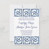 Toile China Delfts blauen und weißen Vögel Einladung (Rückseite)