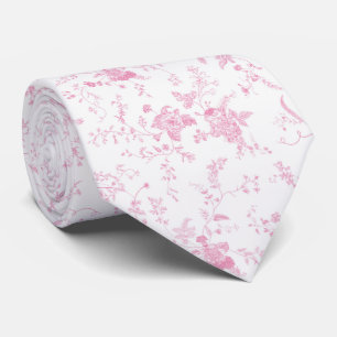 Toile Chinoiserie Vintage Rosa Blumenmuster Krawatte