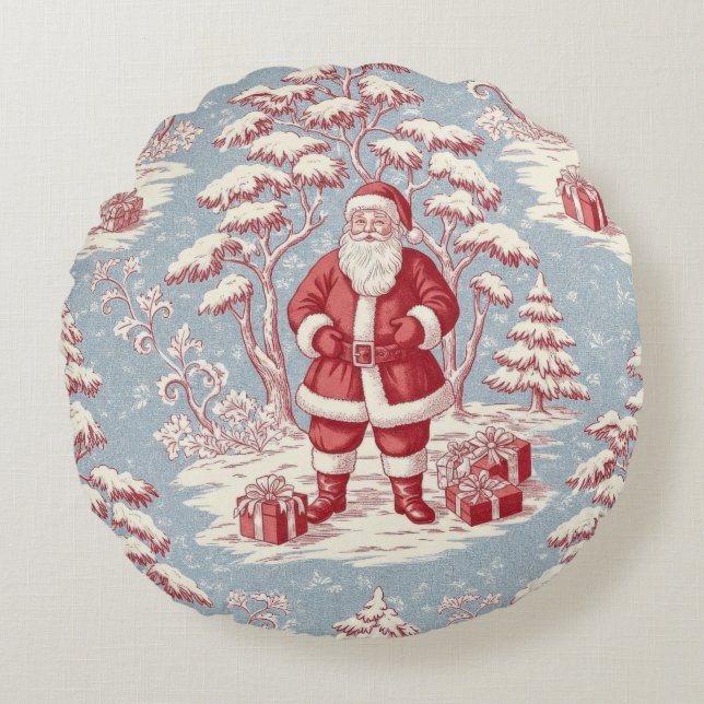 Toile Christmas  Rundes Kissen (Vorderseite)