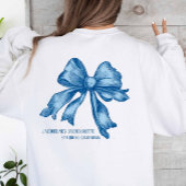 Toile Coquette French Blue Bow Bachelorette Hoodie