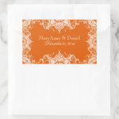 Toile Damask Swirl Matching Sticker-T angerine Rechteckiger Aufkleber (Tasche)