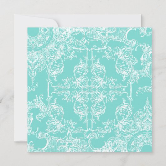 Toile Damask Swirl Speichern Sie die Daten Save The Date (Rückseite)
