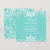 Toile Damast Wirbel Save the Dates Date (Vorne/Hinten)