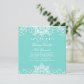 Toile Damast Wirbel Save the Dates Date (Stehend Vorderseite)