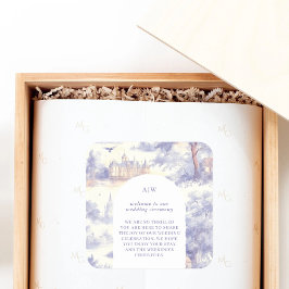 Toile de Jouy art Quadratischer Aufkleber